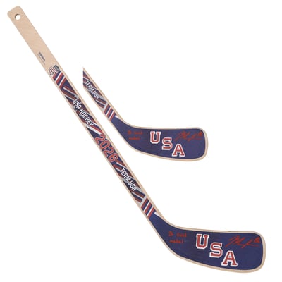 Jack Hughes Team USA Autographed Fanatics Authentic 2026 Winter Olympics Mini Wood Stick with "26 Gold Medal" Inscription