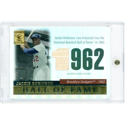 Jackie Robinson Brooklyn Dodgers 2004 Topps Tribute Hall Of Fame Game Used Bat Relic #TR-JR Card 