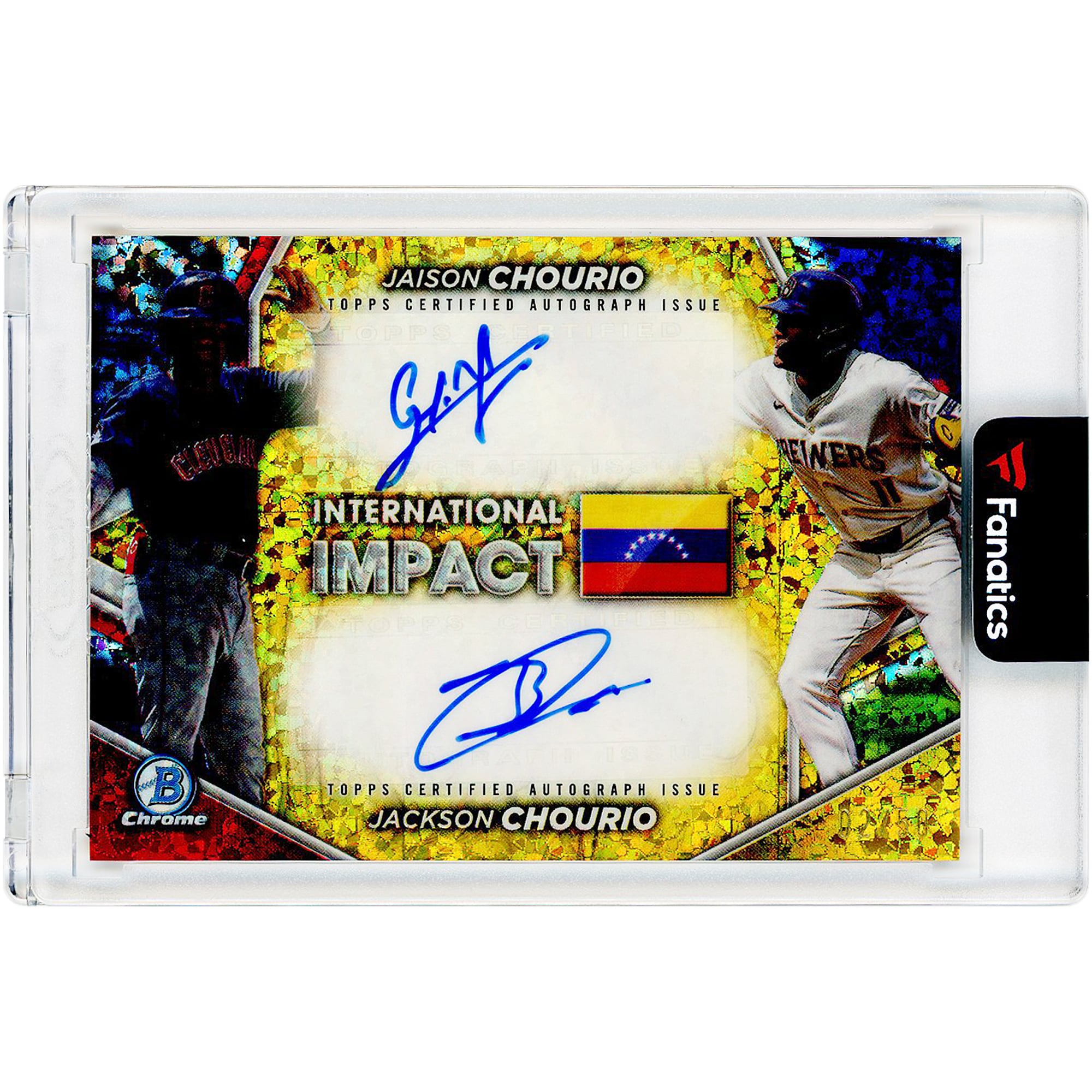 Jackson Chourio & Jaison Chourio Autographed 2024 Bowman Chrome 