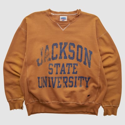 Jackson State Tigers Russell 90s Pullover Sweatshirt - Clay - L by Fanatics Real Vintage