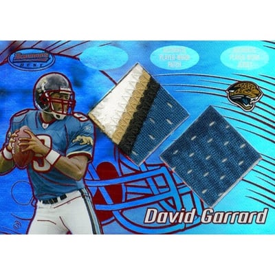 2002 Bowman's Best Red #95 David Garrard JSY
