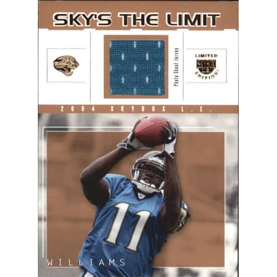 2004 SkyBox LE Sky's the Limit Jerseys Copper #SLRW Reggie Williams