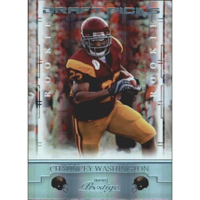 2008 Playoff Prestige Draft Picks Light Blue #110 Chauncey Washington
