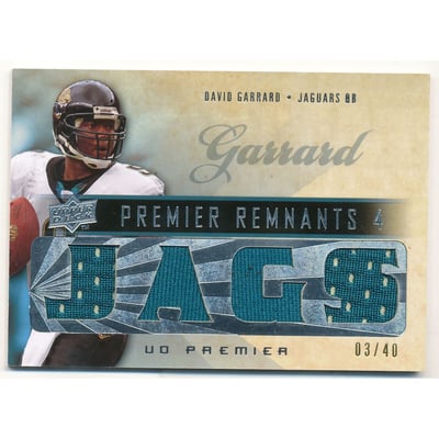 2008 Upper Deck Premier Remnants Quad 40 #PR4DG David Garrard