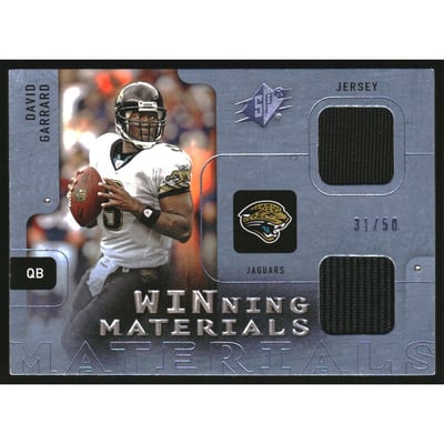 2009 SPx Winning Materials Blue Dual Swatch #WDG David Garrard