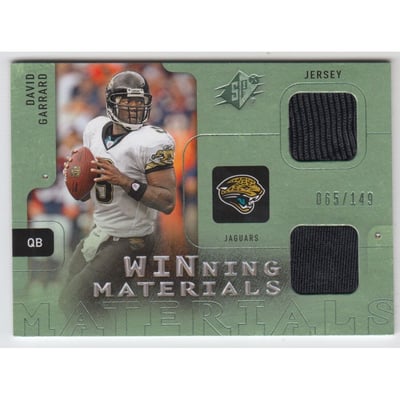 2009 SPx Winning Materials Green Dual Swatch #WDG David Garrard