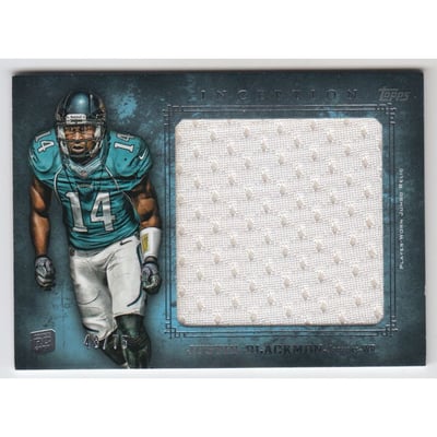 2012 Topps Inception Rookie Relics Jumbo Swatch Blue #JRJB Justin Blackmon