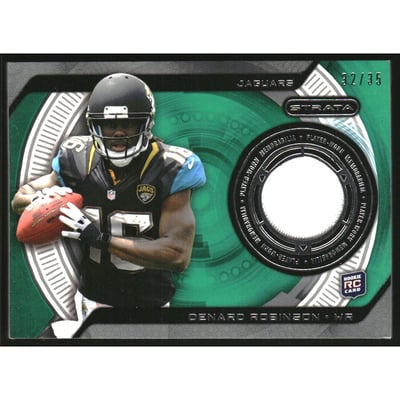 2013 Topps Strata Jerseys Green Patch #SRDR Denard Robinson