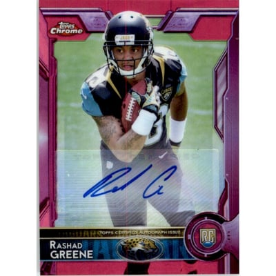 2015 Topps Chrome Mini Rookie Autographs Pink Refractors #147 Rashad Greene