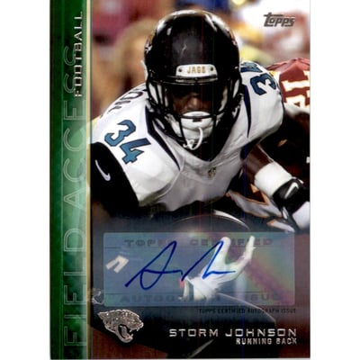2015 Topps Field Access Autographs Green #7 Storm Johnson