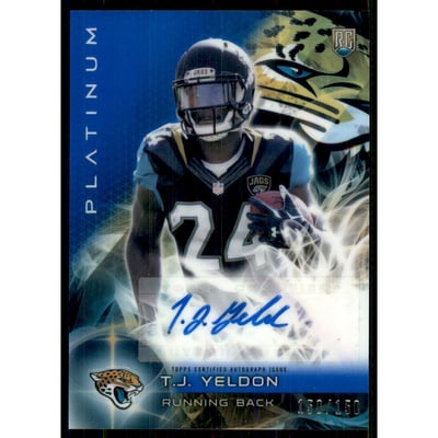 2015 Topps Platinum Autographs Blue Refractors #ARTY T.J. Yeldon