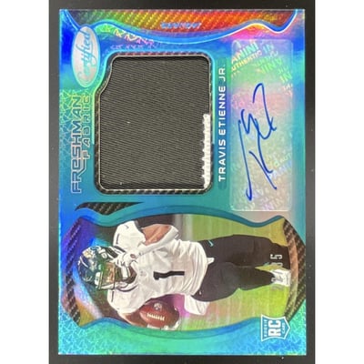 2021 Certified Mirror Teal #214 Travis Etienne Jr. RC Freshman Fabric Auto /35