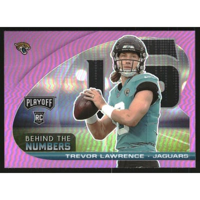 2021 Playoff Behind the Numbers Pink #27 Trevor Lawrence