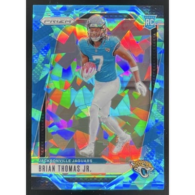 2024 Panini Prizm Blue Ice Prizm #314 Brian Thomas Jr. RC /99