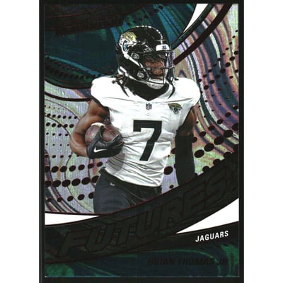 2025 Panini Revolution Futures Red Swirl #11 Brian Thomas Jr.