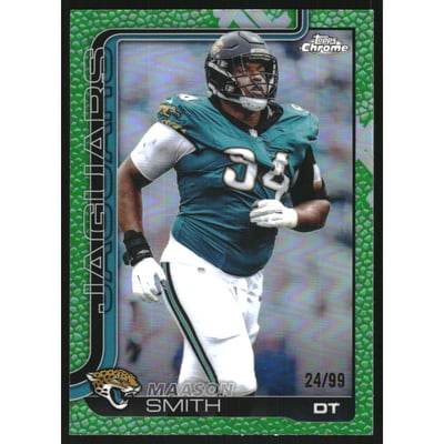 2025 Topps Chrome Football Leather Green Refractors #140 Maason Smith