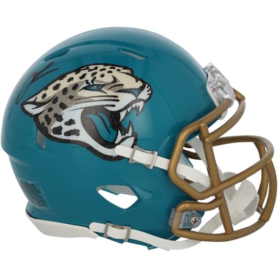 Brian Thomas Jr. Jacksonville Jaguars Autographed Fanatics Authentic Riddell Rivalry Speed Mini Helmet