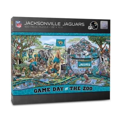 Jacksonville Jaguars Fanpoint 10.5" x 28" Game Day at the Zoo 500-Piece Puzzle