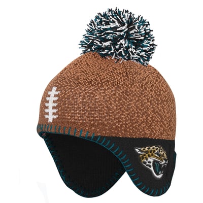 Jacksonville Jaguars Outerstuff Infant Football Head Knit Hat with Pom - Brown
