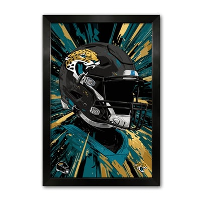 Jacksonville Jaguars 14" x 20" Framed Football Helmet Hyper Speed Art Print