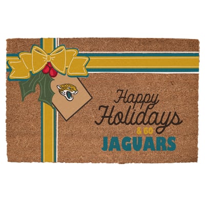 Jacksonville Jaguars 20" x 30" Holiday Gift Wrap Coir Door Mat
