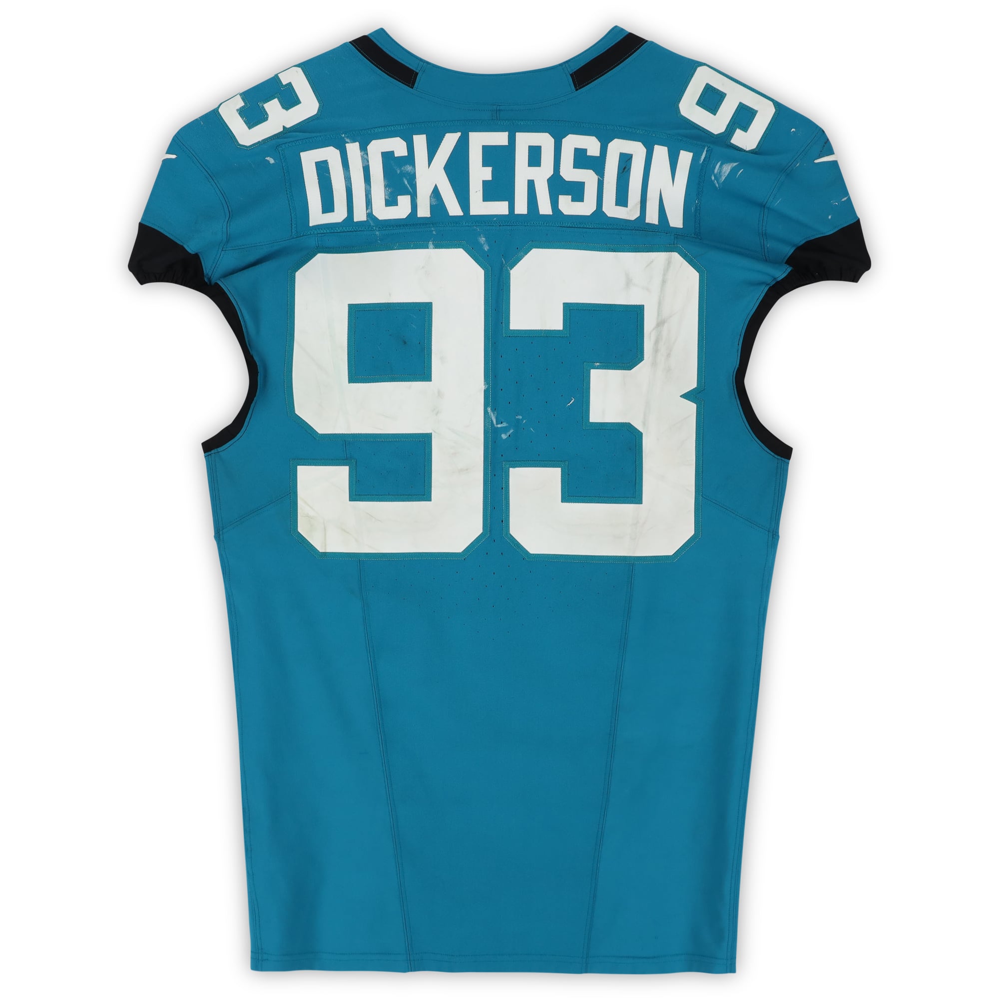 Matt Dickerson Jacksonville Jaguars Game-Used #93 Teal Nike Jersey
