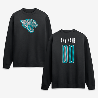 Jacksonville Jaguars  Metallic Mascot Personalized Name & Number Sweatshirt - Black