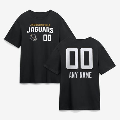 Jacksonville Jaguars  Touchdown Wordmark Personalized Name & Number T-Shirt - Black