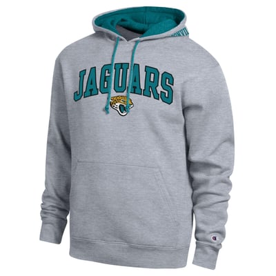  Jacksonville Jaguars Champion Contrast Hoodie - Heather Gray/Teal