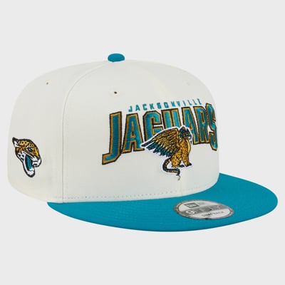 Jacksonville Jaguars Disney x New Era Pepita 9FIFTY Snapback Hat - Cream/Teal