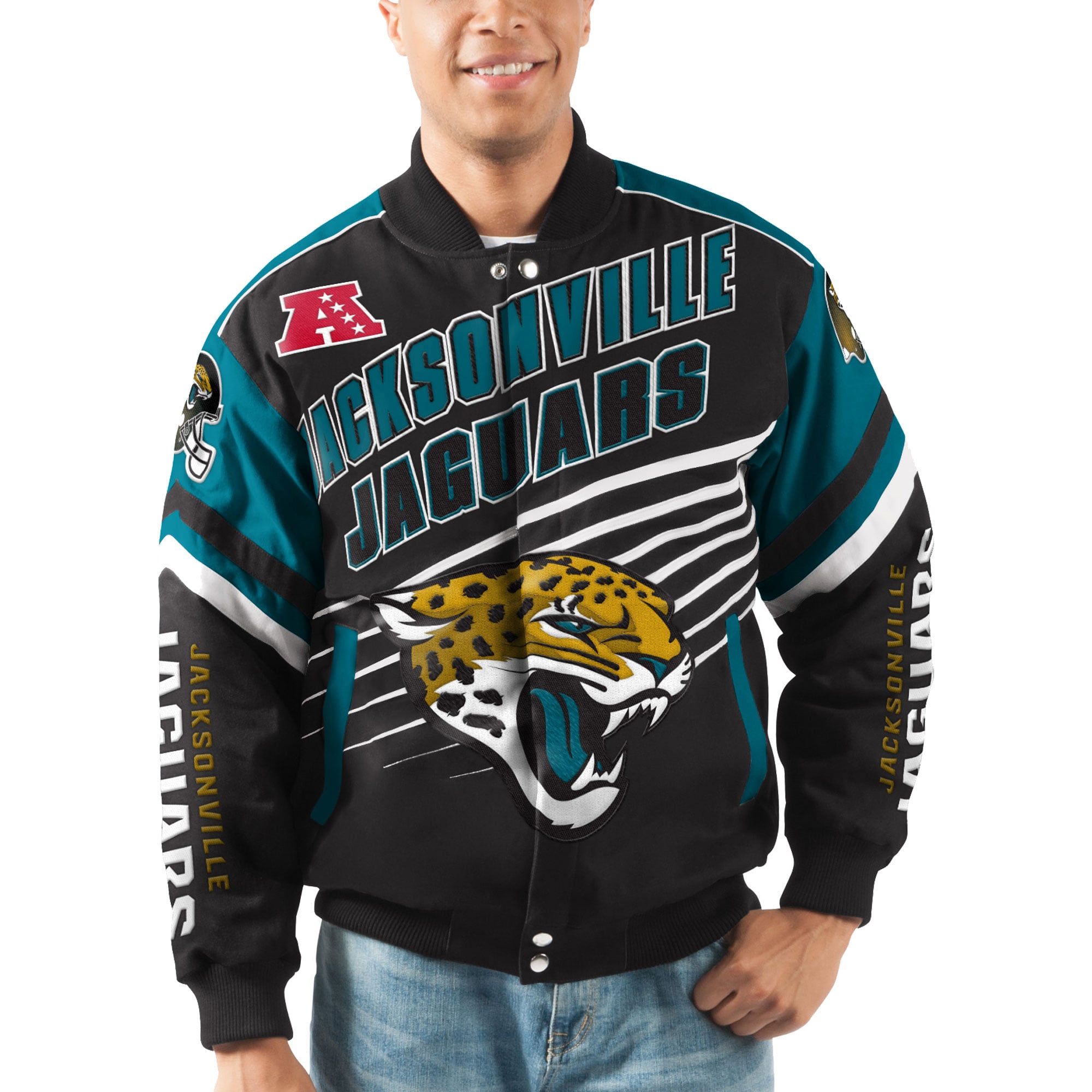 Men's G-III Extreme Black Jacksonville Jaguars Linebacker Twill Jacket