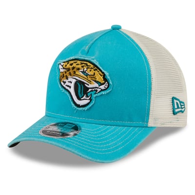  Jacksonville Jaguars New Era Fan 9FORTY A-Frame Trucker Adjustable Hat - Teal