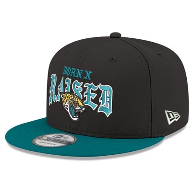 Jacksonville Jaguars New Era x Born x Raised 9FIFTY Snapback Hat - Black/Teal