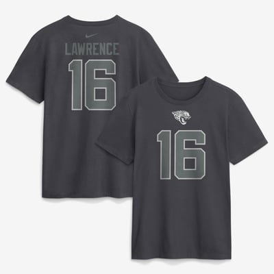 Trevor Lawrence Jacksonville Jaguars Nike Name & Number T-Shirt - Anthracite