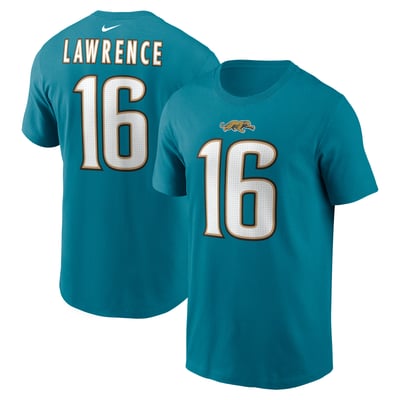Trevor Lawrence Jacksonville Jaguars Nike Name & Number T-Shirt - Teal
