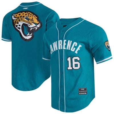 Trevor Lawrence Jacksonville Jaguars Pro Standard Mesh Button-Up Baseball Jersey - Teal