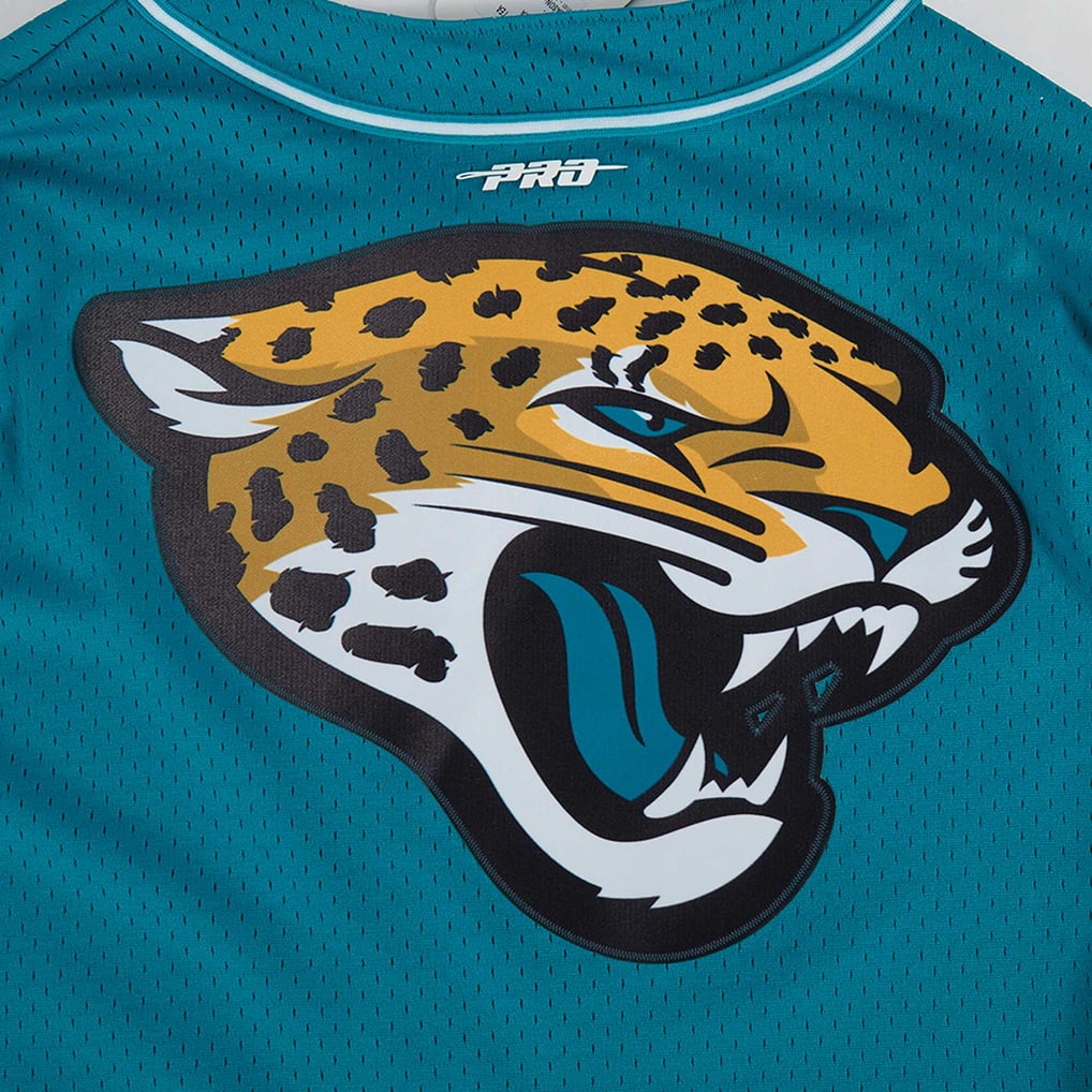 T-shirt Mesh NFL Jacksonville Jaguars - 100% Polyester, Officiel Fanatics - Noir, Détail Joueur