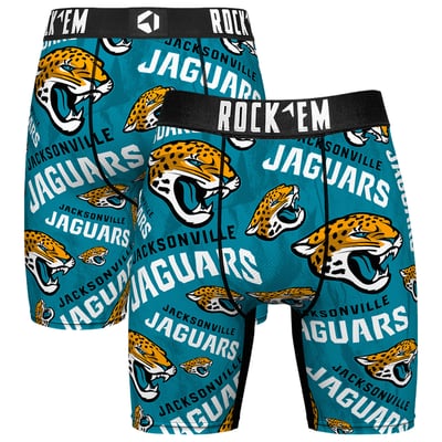  Jacksonville Jaguars Rock Em Logo Boxer Briefs - Aqua