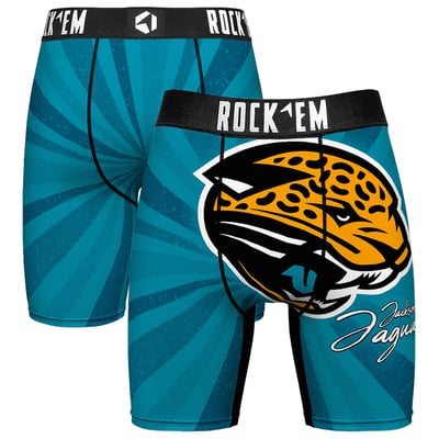  Jacksonville Jaguars Rock Em Throwback Swirl Boxer Briefs - Aqua