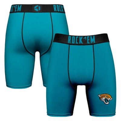  Jacksonville Jaguars Rock Em Primary Logo Boxer Briefs - Teal