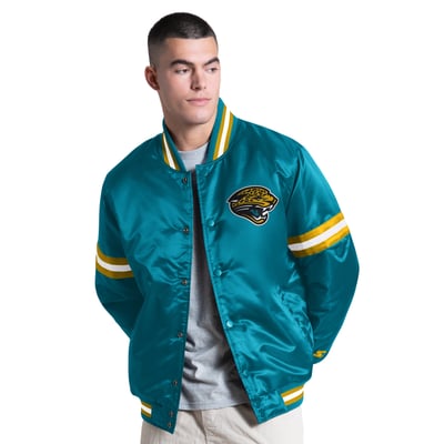 Jacksonville Jaguars Starter Courtside Varsity Retro Logo Full Snap Jacket - Teal