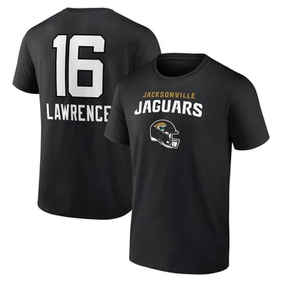 Trevor Lawrence Jacksonville Jaguars Team Wordmark Name & Number T-Shirt - Black