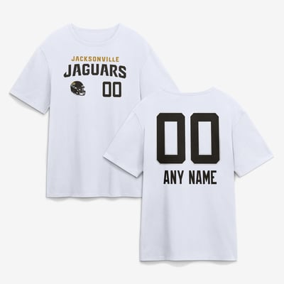 Jacksonville Jaguars  Touchdown Wordmark Personalized Name & Number T-Shirt - White