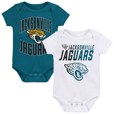 Jacksonville Jaguars Outerstuff Newborn & Infant Snuggle Blitz 2-Pack Bodysuit Set - Teal/White
