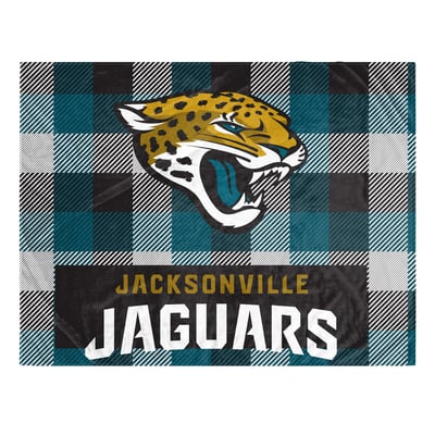 Jacksonville Jaguars Pegasus Fan-mily Bold Plaid Oversized 60" x 90" Ultra Cozy Blanket