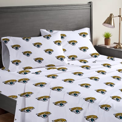 Jacksonville Jaguars Pegasus Four-Piece Queen Sheet Set
