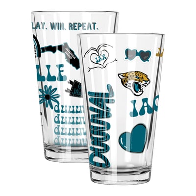 Jacksonville Jaguars The Memory Company Two-Piece 16oz. Loco Pint Glass Set
