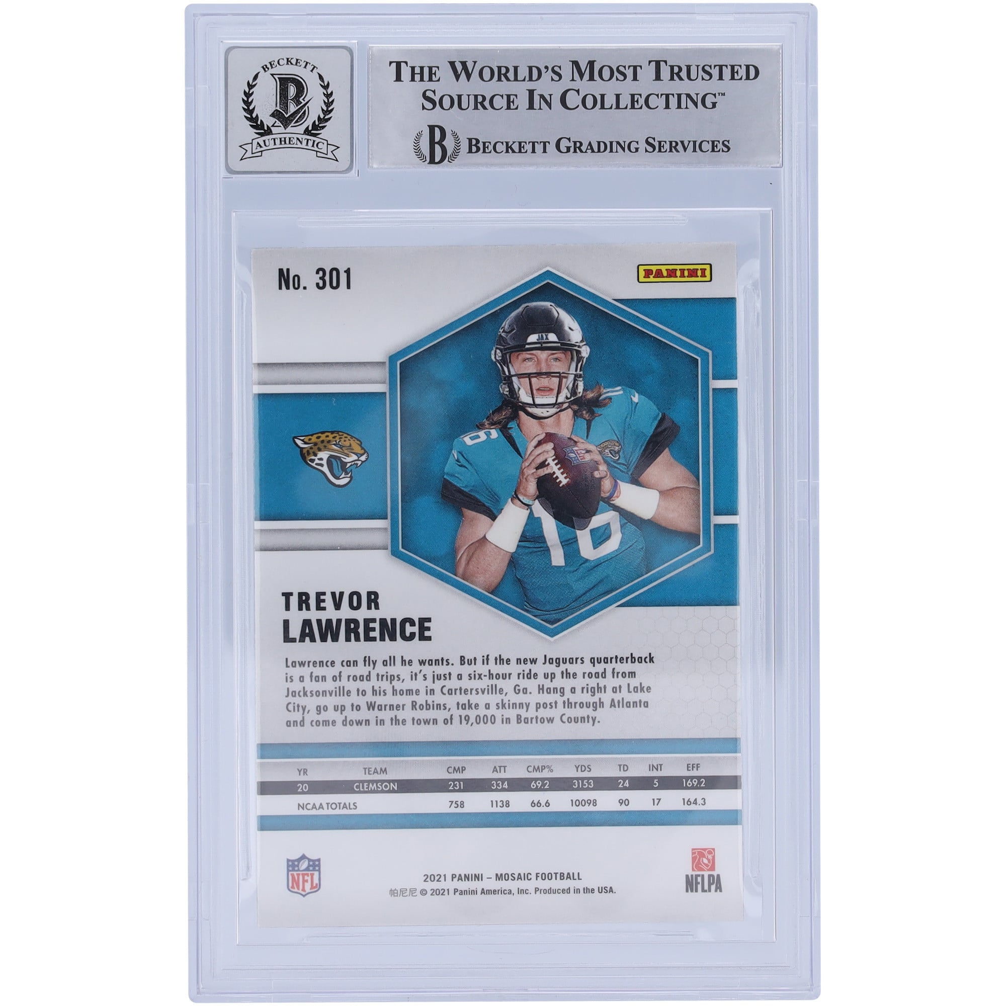 Trevor Lawrence Jacksonville Jaguars Autographed 2021 Panini