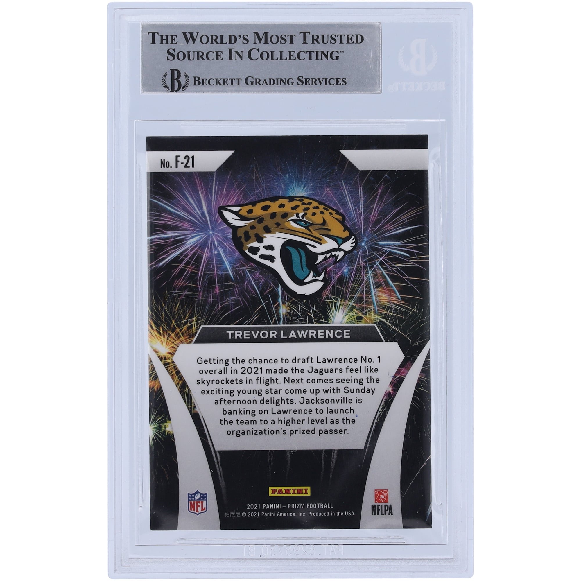 Trevor Lawrence Jacksonville Jaguars Autographed 2021 Panini Prizm