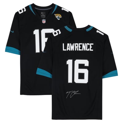 Trevor Lawrence Jacksonville Jaguars Autographed Fanatics Authentic Black Nike Game Jersey 